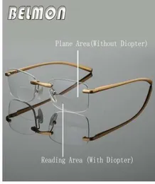 Occhiali da lettura bifocali uomini donne senza montatura alluminummagnnesio telaio diottrie occhiali presbiopici 101520253035 rs3417044980