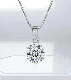 1CT 65mm EF Round Moissanite 925 Sterling Silver Pendant Necklace Diamond Test Passed Fine Jewelry Woman Gift5142954