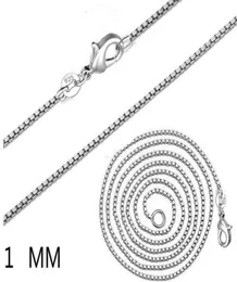 2021 New Fashion 20PCSLOT 925 Sterling Silver 1mm Box Chain Necklace 16Quot18Quot20Quot22Quot24Quot for Pendants7956208