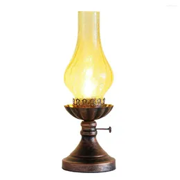 Table Lamps Antique Oil Lamp Stylish And Practical Energy-saving Eye-caring Light Iron Retro Elegant