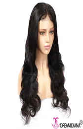 Indiano peruviano brasiliano 100 100 parrucche per capelli umani non trasformati Wigs Wave 4x4 Swiss Lace 150 Densità 1430 pollici di lunghezza per nero 4093329