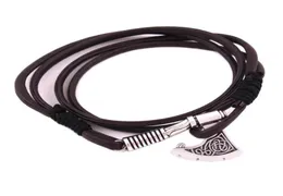 2018 Fashion Silver Charm Leather Trinket Viking Amulet Slavic Sword Ax Ax Pendant Shield Pendant Bracelet Jewelry5623424