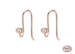 Pendientes Pan Plata de Ley 925 Sterling Silver Original Sparkling Rose Gold Hoop örhängen för kvinnors logotypörhängen DIY FINE JE7071837