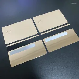 Etiqueta de cachorro em estoque cartões de atm débito de aço inoxidável com slot de chip e listra magnética em branco Rose Gold espelho metal