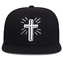 Ball Caps Fashion Hip Hop Baseball Cap Иисус поперечная вышиваемая вышиваемая дорожка хлопковая шляпа Smapback Outdoor Sun Hats Sports Leisure