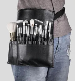 Cool Black Two Arrays Make -up Pinselhalter Ständer 24 Taschen Gurtgürtel Tailentasche Salon Make -up -Künstler Cosmetic Pinsel Organizer 7725722