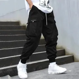 Pantaloni da uomo pantaloni da carico casual per uomo tasca autunnale in piedi tasche tasche tasche elastica pantalone sportivo sport streetwear maschio maschio