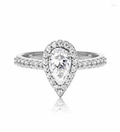 Collane a ciondolo anujewel 1ct taglio a pera anello nuziale di fidanzamento moissanite 925 anelli in argento sterling per donne gioielli intero2173466