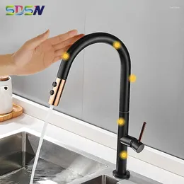 Rubinetti da cucina toccare sdsn oro nero tiro fuori mixer tipoct neucet smart freddo sensore