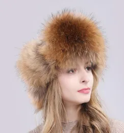 2019 New Winter Russian Naturian Real Fox Fux Fux Fur Hat Women Warm Good Quict Fox Fur Bomber Hats本物のFox Fur Cap8383075