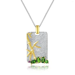 Catene in bambù cromo diopside gioielleria oro oro placcato 925 collana in argento sterling da donna