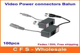 100pcs 1CH Пассивное видео с видеоптовообразованием Power RJ45 Connectors Video Balun для камеры видеонаблюдения DVR DHL 3129624