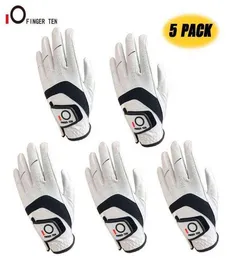 5 pcs Premium Cabretta Leather Golf Gloves Men Left Right Hand Rain Grip Wear Resistant Durable Flexible Comfortable 2201116797538