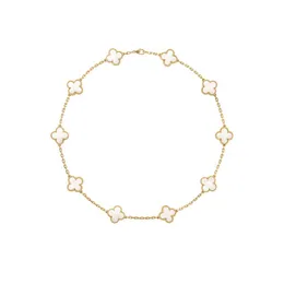 Designer smycken vanclef hänge halsband rakt svart agat tio blommahalsband med dubbelsidig klöver krage kedja en lyxmärke mors dag gåva