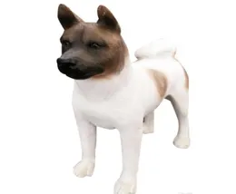 Konst japansk Akit Handhantverk hundstaty snidad figur med harts för rumsdekoration3162610
