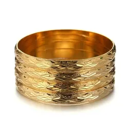 Bangle 4pcs Dubai 64mm 8mm Gold African Jewelry Bracelet Ethiopian for Women Gift9960905