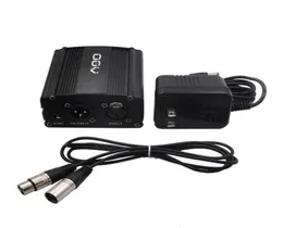 48V Phantom Power Supply مع كابل صوت XLR واحد ومحول AC220V US UK لمكثف ميكروفون استوديو الموسيقى تسجيل الصوت 3220001