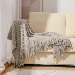 PILLOW Home Trove Coperta per divano divano letto decorativo a maglia con nappe e soft leggero accoglienti coperte testurizzate