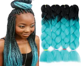 Duas cores ombre ombre kanekalon rotação sintética Jumbo Braid Hair Extensions 24 polegadas 100gpack xpression Braiding Hair Crochet Box Bra4703458