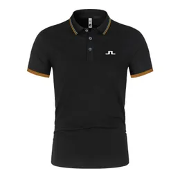 2024 Jlindeberg Golf Shirt Luxury Polo Shirt Quick Drying Paspiration Breathable Lapel Short-Sleeved TシャツMen Summer 240416