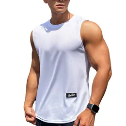 Tシャツタンクトップスタイリッシュな夏のファッションフィットネス男性男性のノースリーブソフトソリッドカラースポーツ薄いベスト快適な240411