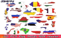 50 PCS Waterproof Flag Stickers United States United Kingdom Canada France Country Map Sticker DIY Home Baggage Scrapbook Home Dec9244882