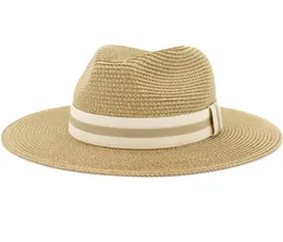 Panama Hat Unisex Summer Sun for Women Man Wide Brim Straw Men per protezione UV Viaggio jazz Cappelli da spiaggia floppy 6894334