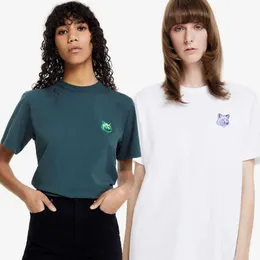 Maison Kitsune Women Designer Tshirt Summer Cotton T Shirt Okrągłe rękawie żeńskie koszulki 33