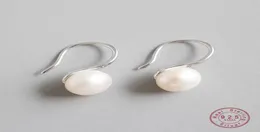Stud Earrings HI MAN S925 Sterling Silver INS HookShaped Freshwater Pearl Women Fashion Temperament Daily Matching Jewelry6254730