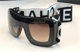 Moda popüler güneş gözlüğü 2021s kare büyük çerçeve bağlayan lens kayak gözlükleri lastik bant spor gözlükleri ile tapınaksız