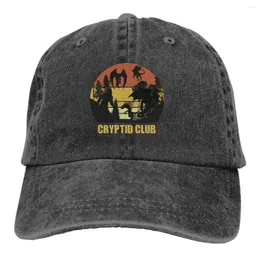 Ball Caps Cryptid Club Monster Hunting Classic Baseball Cap Men Hats Женщины защита козырька Snapback Mothman Humanoid Creatures