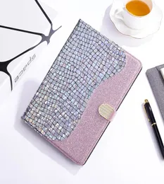 For Samsung Galaxy Tab S6 T860 Laser Glitter Stitching Crocodile Texture Horizontal Flip Leather Case with Storage Grid Holder8605637