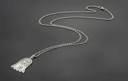 New Listing Retro Style Men Lady Brass Engagement Long Necklace With Carving G Letter Elves Spectre Ghost Pendant2645674