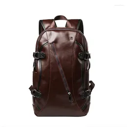 Sırt çantası moda deri erkekler antitheft seyahat işi erkek 15.6 "dizüstü bilgisayar çantası gündüzleri büyük kapasiteli kolej okulu