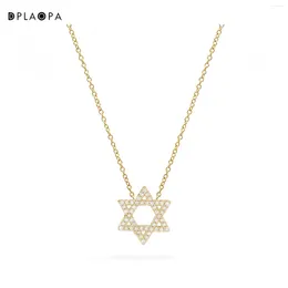 Anhänger DPLAOPA Women 925 Sterling Silber Gold plattiert Hexagramm Star Anhänger 2024 Halskette Herstellung Mode Hochzeitsfeier Schmuck