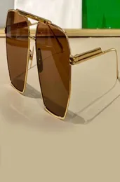 Gold Brown Sunglasses 1012s Sunnies Square Metal Frame Fashion Glasses for Men Women Sonnenbrille gafa de sol UV400 Protection Eye5469906