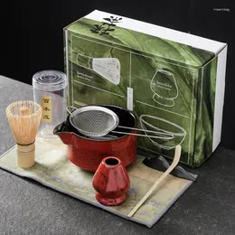 TEAWARE SETS 4/7 PCS Japanese Matcha Blender Set Bamboo Whisk Teskoon Brush Kiln Tea Tool Indoor Drinking Brewing