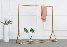 Golden clothing rack display rack gold clothes rail shelf floorstanding children039s women039s cstore6655010