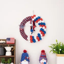 Fiori decorativi ghirlande patriottiche per porte Memorial Day Front Door Doter Independence Decoration finestra