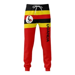 Herrenhosen Herren Sporthosen Uganda Flagge Hosen mit Taschen Jogger Fußball Multifunktional Sporthemd Drawstringl2405