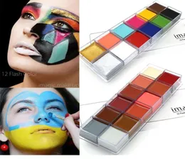 IMAGIC 12 Colors Flash Tattoo Face Body Paint Oil Painting Art Halloween Party Fancy Dress Beauty Makeup Tools1066933