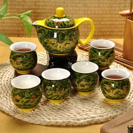 مجموعات الشايات الصينية الشاي السيراميك مجموعة الكونغ فو البورسلين كوب الشاي مجموعة التنين Teapot Teapot Teapot Kungfu teaset Puer Oolong Tea Teaware