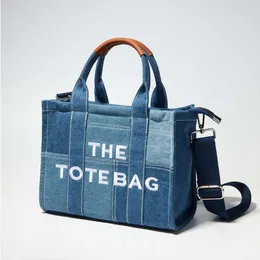 Kalidi Luxury Brands Denim the Tote Bags for Women Handbags Designer Canvas Shoulder Crossbody Bag Patchwork Shopper Purses Clu