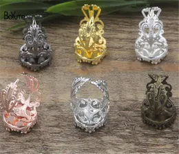 Boyute 20pcs 6 цветов настройки регулируемых кольцевых оснований с 15 мм 20 мм Cabochon Blank Bezel Bezel Diy выводы ювелирных изделий2201369