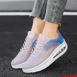 Casual Shoes Fashion Flying Weave atmungsabläufe Frauen Leichtes Polster Sneakers Ladies Non-Schlupf Joggen 35-41