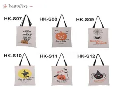 6 Styles Large Halloween Tote Bags Party Canvas Trick or Treat HandBag Creative Festival Spider Candy Gift Bag For Kids GB09281488590