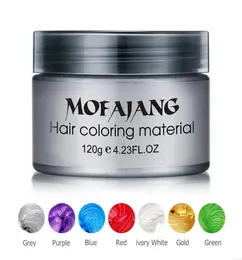Mofajang Hair Wax 120G Srebrna babcia siwe włosy pomadka 8 kolorów jednorazowe moda stylizacja włosów gliniana kolorowanki krem ​​4740387