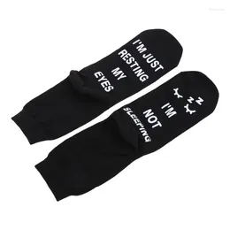 Women Socks Men Novelty Funny Saying Ankle I Not Sleeping Just Resting Eyes Letters Hosiery Birthday Gifts For Dad