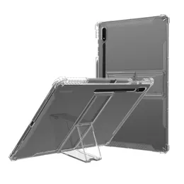 Tampa traseira protetora de estojo claro TPU para TPU para o Samsung Galaxy Tab S9 Fe Plus Ultra S8 S7 A9 A8 A7 Lite Proteção ao Airbag Shopfrof com slot para lápis Stand Stand