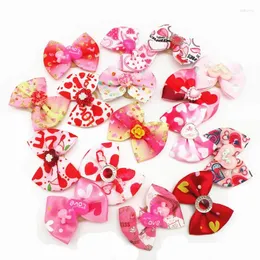 Abbigliamento per cani 100pc/Lot pet capelli archi rosa toelettatura per accessori per gli accessori per San Valentino